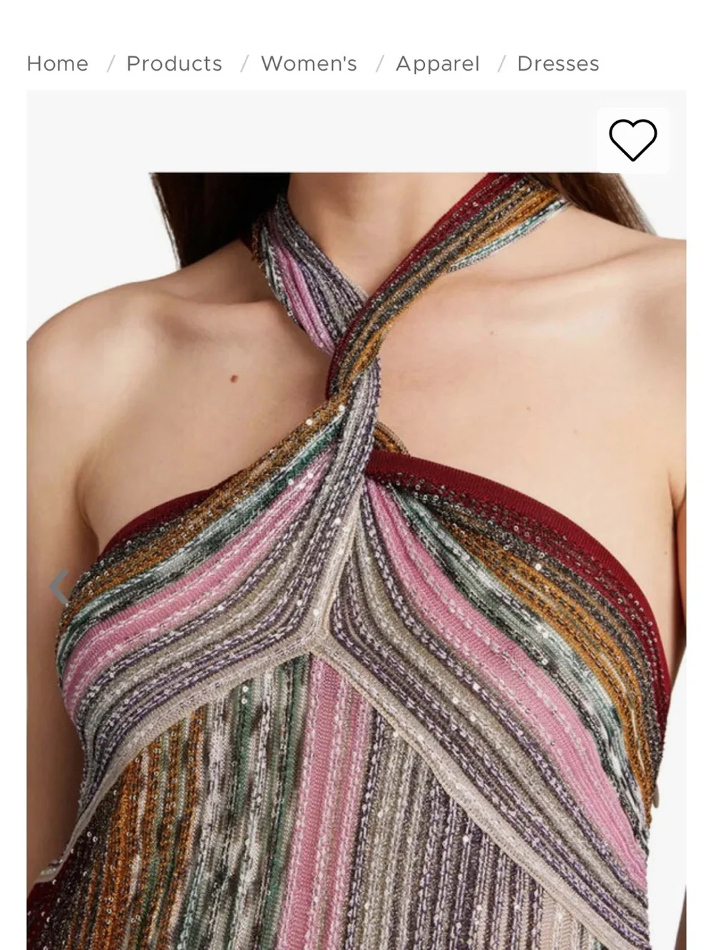 Missoni Multicolor sparkly chevron Metallic Knit Halter Dress - Picture 2 of 4